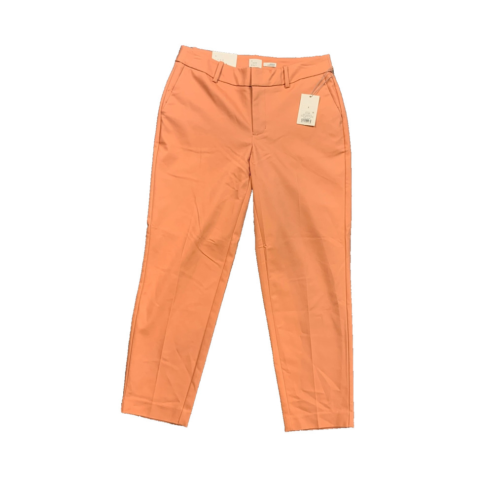 A New Day Pants Womens 6 Light Coral Stretch Slim Ankle Mid Rise Cropped Pocket